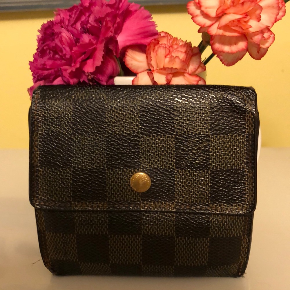 Authentic LOUIS VUITTON Elise Damier bifold wallet